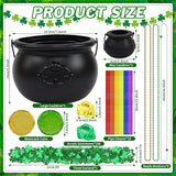 329 Pcs St Patrick's Day Cauldron Kettle Set Shamrock Gem Plastic