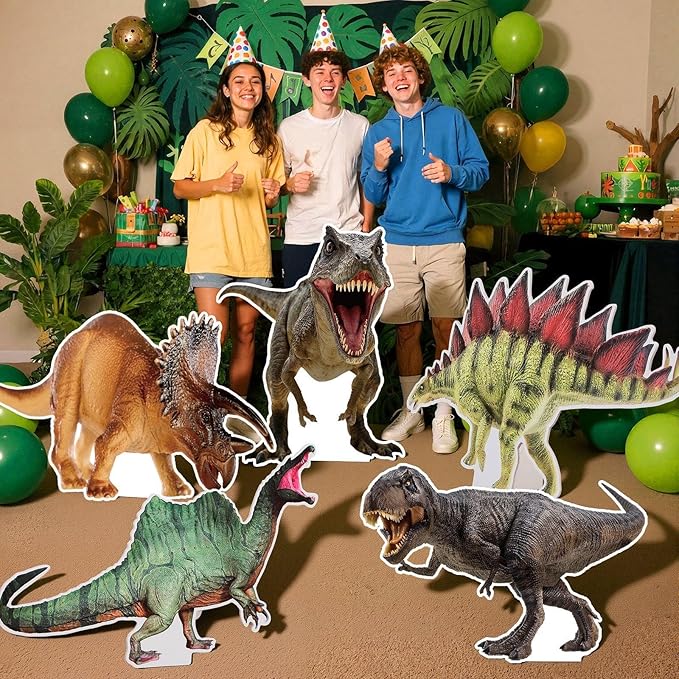 5 Pcs Large Dinosaur Cardboard Cutouts 16.5 to 26.4 Inch Dinosaur