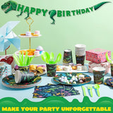 145 Piece Dinosaur Birthday Party Supplies with Banner 24 Serves