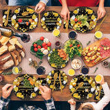 168 Pcs Retirement Party Supplies, Black Gold Happy Retirement Party
