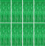 8 Pack Green Streamer, 3.28 FT x 7.05 FT Dinosaur Backdrop, Metallic