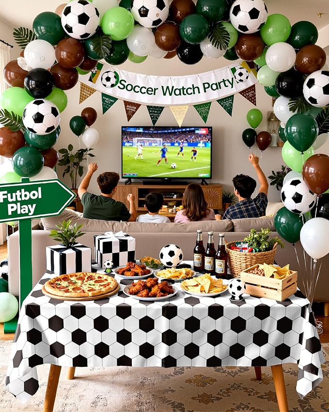 Pureegg Soccer Party Decorations 2026 Plastic Tablecloth Disposable