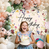 Wildflower Birthday Decorations for Women Girls, Sage Green Dusty Pink