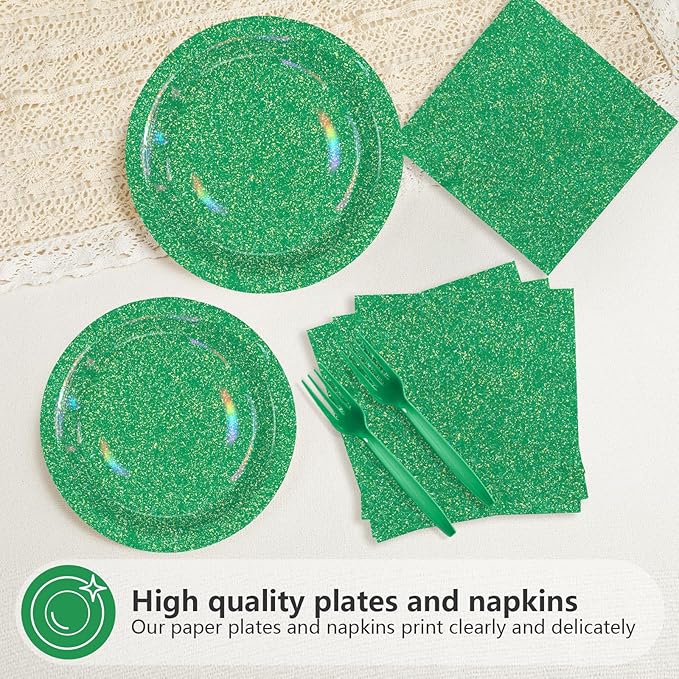 96 Pcs St Patrick's Day Party Supplies 350 GSM Spring Iridescent