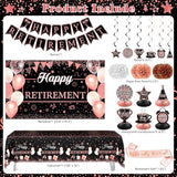 Retirement Party Decorations for Women 109Pcs Rose Gold Black Happy