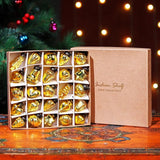 Indian Shelf Gold Hanging Ornaments - 25 Premium Glass Christmas