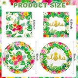 100 Pcs Hawaiian Paper Napkins Plates Tropical Luau Party Supplies 9