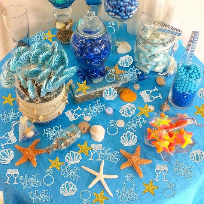 BeYumi Beach Bachelorette Table Confetti - 300Pcs Last Toast on the
