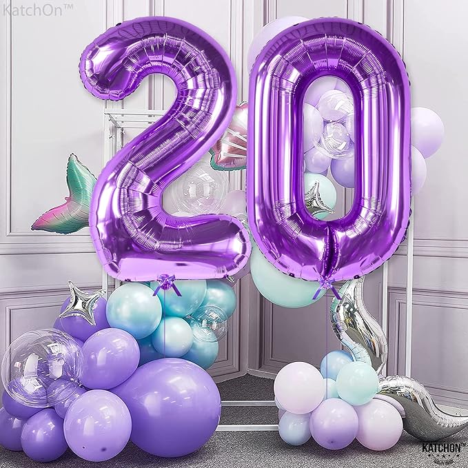 Giant, Purple 0 Number Balloons - 40 Inch | Pair 0 Digit Balloon to