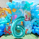 KatchOn, Giant Teal Blue Number 6 Balloon - 40 Inch | 6th Birthday