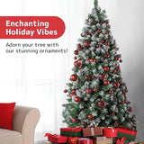 Prextex 36-Pieces Red Christmas Ornaments Set - Shatterproof, Festive