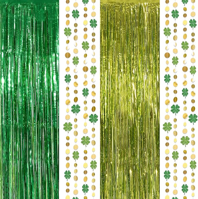 St Patrick Backdrop St Patricks Day Garland Clover Garland Green