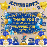 Vlipoeasn We Appreciate You Banner Decorations, Blue Gold Thank You