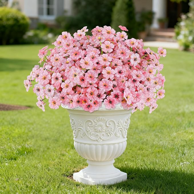 AmyHomie 20 Bundles Artificial Flowers for Outdoor Outside Spring
