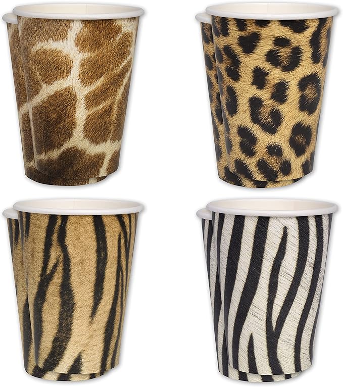 Jungle Safari Party Cups 16 Cups ! Large 12 oz Paper Cups Authentic