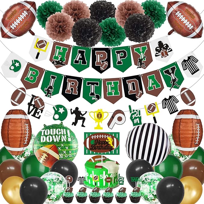 47 Pcs Football Birthday Party Decorations Football Party Supplies