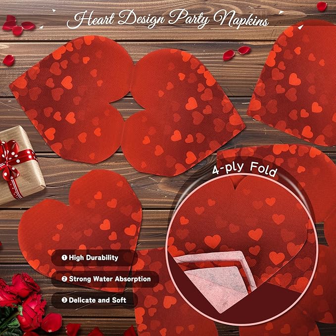 183PCS Happy Valentine's Day Party Supplies Red Love Heart