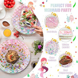 96 PCS Mermaid Party Plates & Napkins Set Serve 24 Disposable