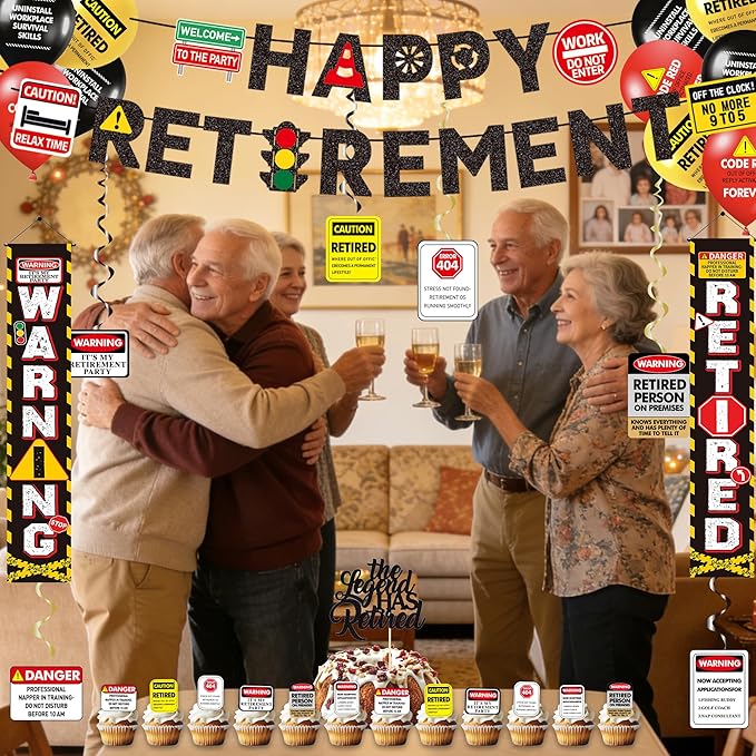 Retirement Party Decorations for Men Women Happy Retirement