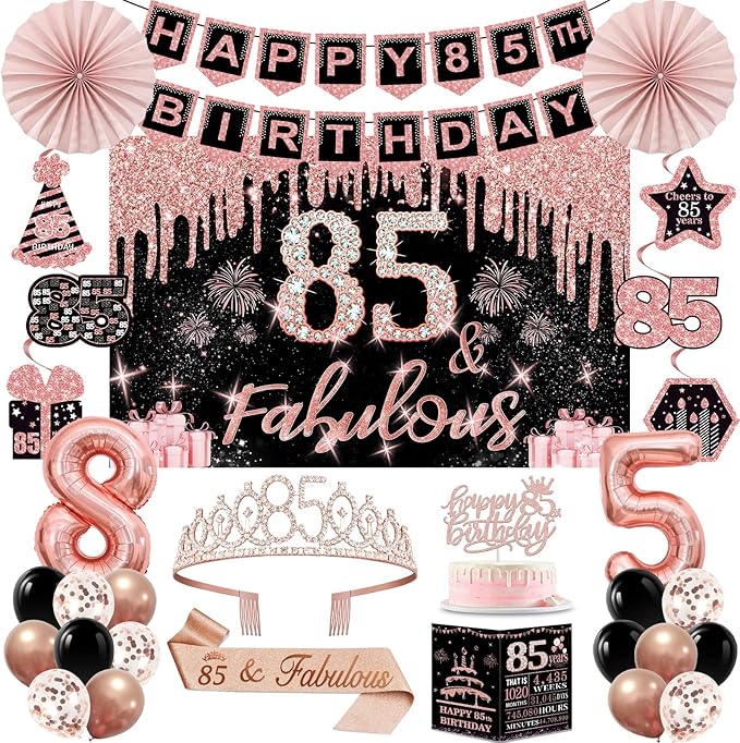 85th Birthday Decorations for Women 32PCS 85th Birthday Party