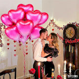 Happy Valentine's Day Balloons Set Pack Of 8 Pink Heart Shaped