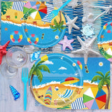 96 Pcs Summer Beach Plates and Napkins Beach Theme Decorations