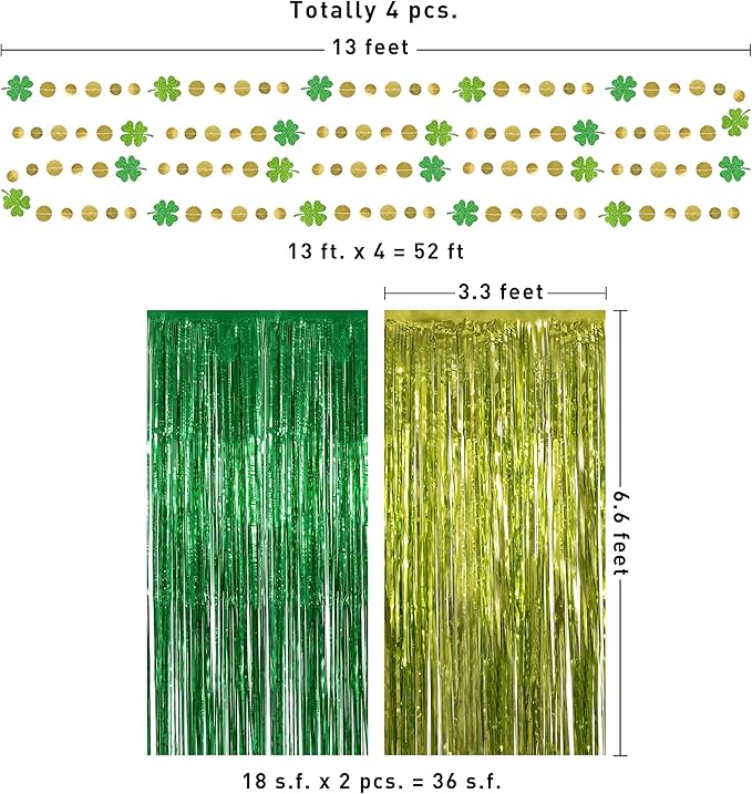 St Patrick Backdrop St Patricks Day Garland Clover Garland Green
