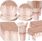 452 Pcs Rose Gold Party Supplies Birthday Decorations Include Glitter