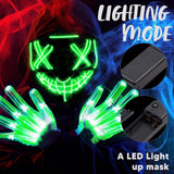 JOYIN Halloween Led Mask, Light Up Mask and Gloves for Cosplay Costume