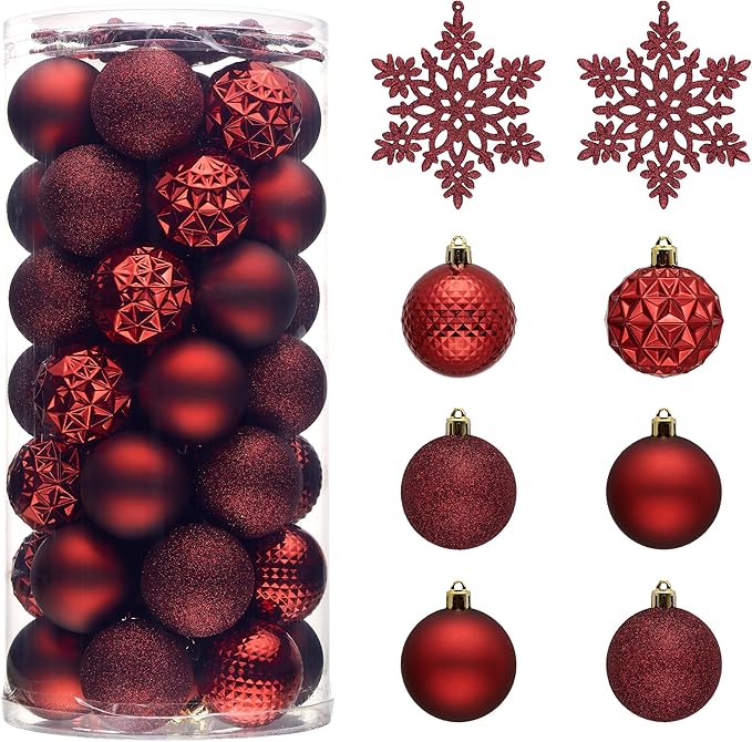 Valery Madelyn Christmas Tree Decorations Ornament Set, 50ct 2 Inches