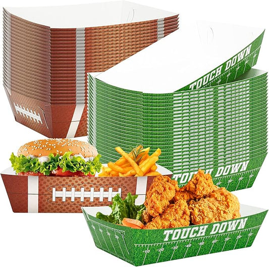 50PCS Football Party Decorations Football Paper Snack Tray Large