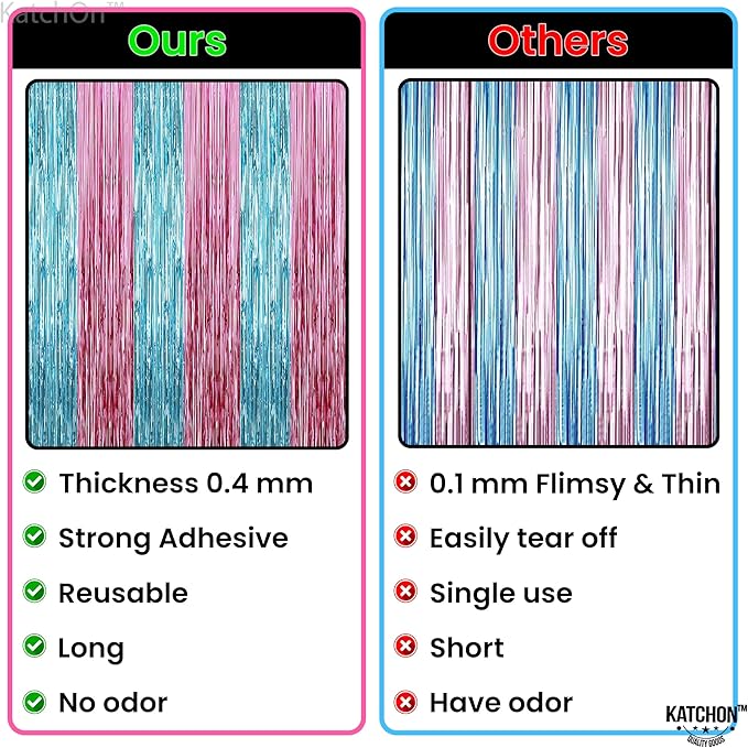 KatchOn, XtraLarge Pink and Blue Streamers - 3.2 x 8 Ft, Pack of 2 |