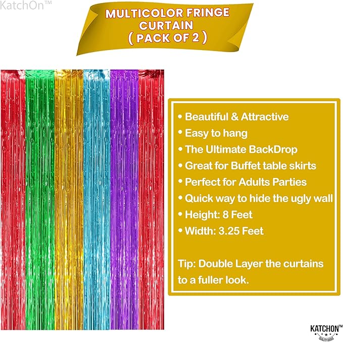 KatchOn, XtraLarge Rainbow Streamers - 3.2 x 8. Ft, 2 Pcs |