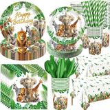 452 Pcs Safari Birthday Party Decorations for 50 Guests Jungle