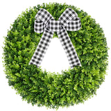Vlorart 28" Faux Round Boxwood Wreath, Artificial Large Boxwood Wreath