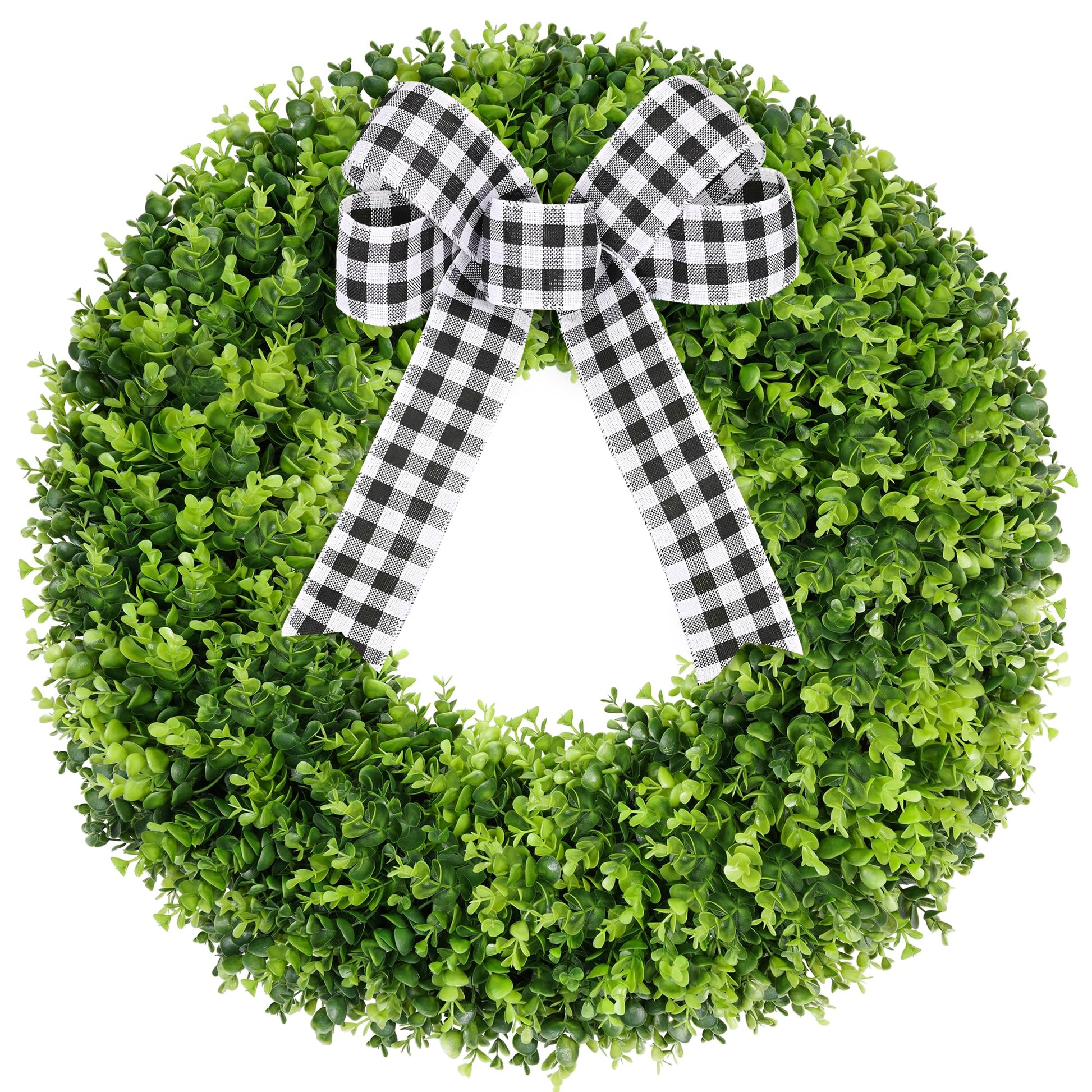 Vlorart 28" Faux Round Boxwood Wreath, Artificial Large Boxwood Wreath