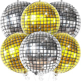 KatchOn, Large Gold and Silver Disco Ball Balloons - 22 Inch, Pack of