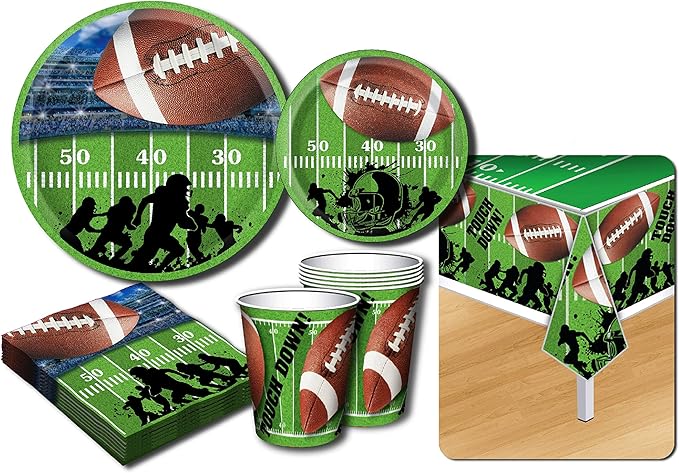 Deluxe Football Theme Party Supplies Set for 20 People Includes 20