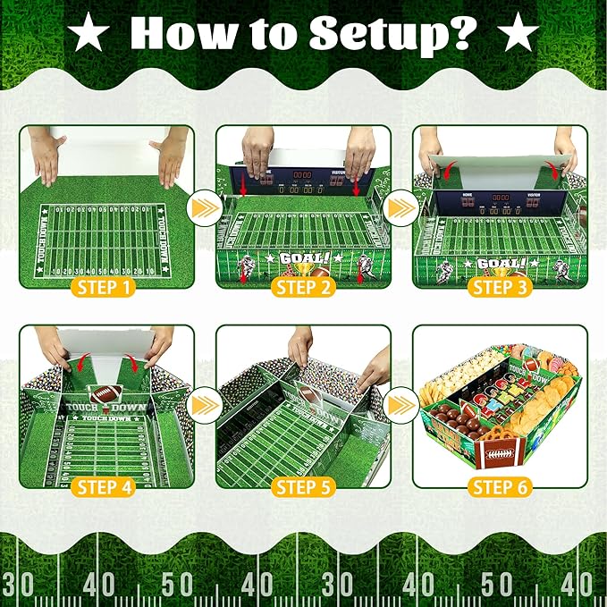 Football Party Supplies Kit Large 23.62x17 inch Football Snack