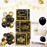 Happy Retirement Party Decorations Kit for Men Women Black Gold