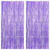 KatchOn, Light Purple Foil Fringe Curtain - 3.2x8 Feet, Pack of 2 for