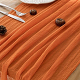Keketoarrange 6pcs Orange Gauze Rustic Cheesecloth Table Runner 120