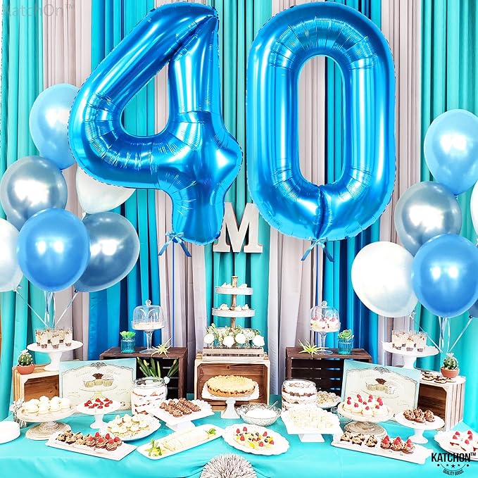 Giant Blue 0 Number Balloons - 40 Inch | 0 Digit Balloon for Ocean