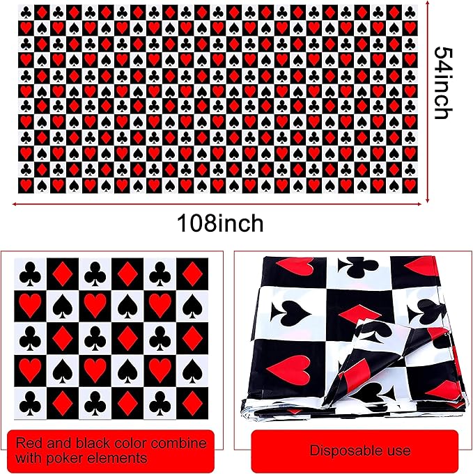 58pcs Casino Poker Party Decorations Poker Theme Birthday Banner