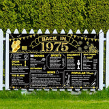 DARUNAXY 51st Birthday Black Gold Party Decoration, Back in 1975