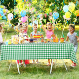Kochorie 54 Inch x 300 Ft Light Green Checkered Plastic Table Cloth
