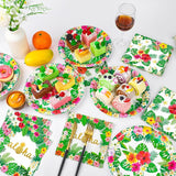 100 Pcs Hawaiian Paper Napkins Plates Tropical Luau Party Supplies 9