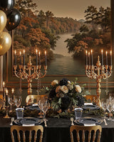 Nervure 350PCS Black Plastic Plates - Black Plastic Dinnerware Sets