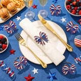 Geiserailie 6 Pieces Patriotic Napkin Rings 4th of July Bow Napkin