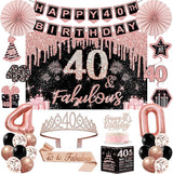 40th Birthday Decorations for Women 32PCS 40th Birthday Party